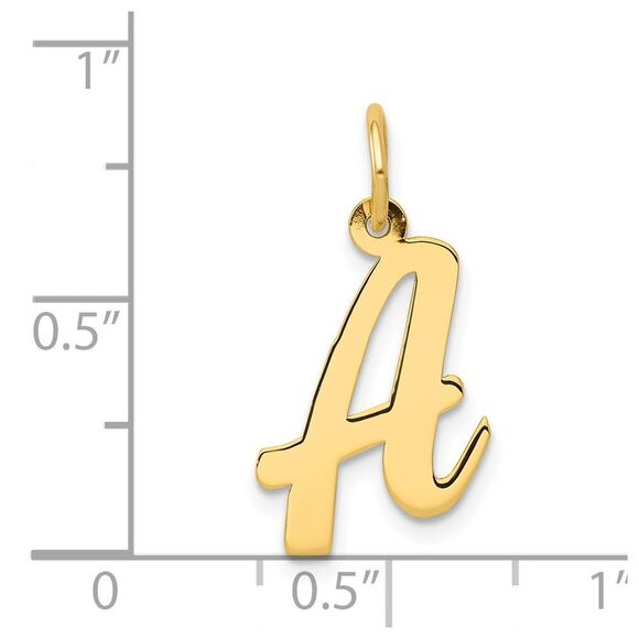 14k Yellow Gold, Madison Collection, Medium Script Initial A Pendant - Picture 4 of 5